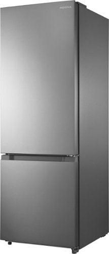 Insignia™ - 24 in. Wide 11.5 Cu. Ft. Bottom Mount Refrigerator with ENERGY STAR Certification - Stainless Steel