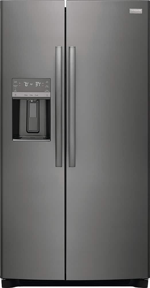 Frigidaire - Gallery 36 in. Wide 25.6 Cu. Ft. Side-by-Side Refrigerator - Black Stainless Steel