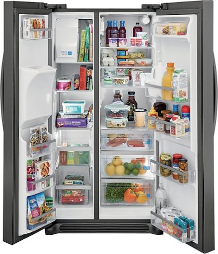 Frigidaire - Gallery 36 in. Wide 25.6 Cu. Ft. Side-by-Side Refrigerator - Black Stainless Steel