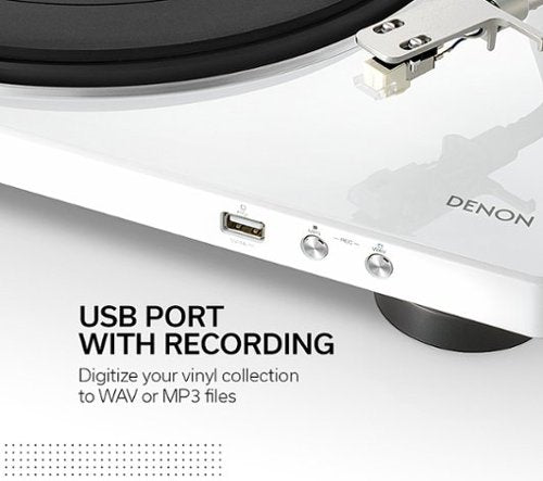 Denon - Semi-Automatic Analog Turntable - White