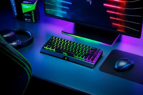 Razer - BlackWidow V3 Hyperspeed Phantom Edition 65% Mini Wireless Mechanical Gaming Keyboard with Chroma RGB Backlighting - Black
