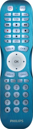 Philips - 6 Device Backlit Universal Remote Control - Brushed Electric Blue