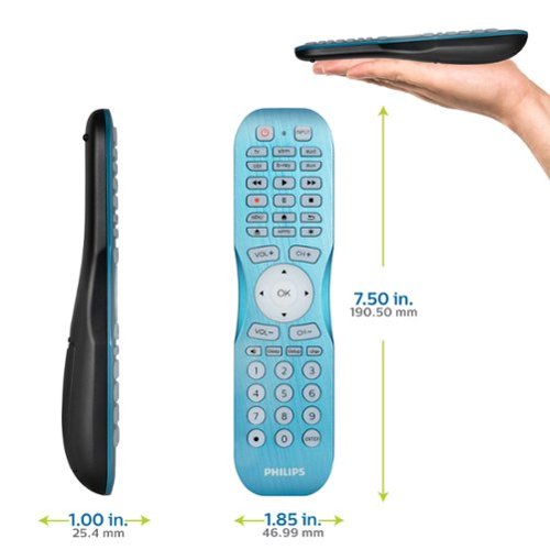 Philips - 6 Device Backlit Universal Remote Control - Brushed Electric Blue