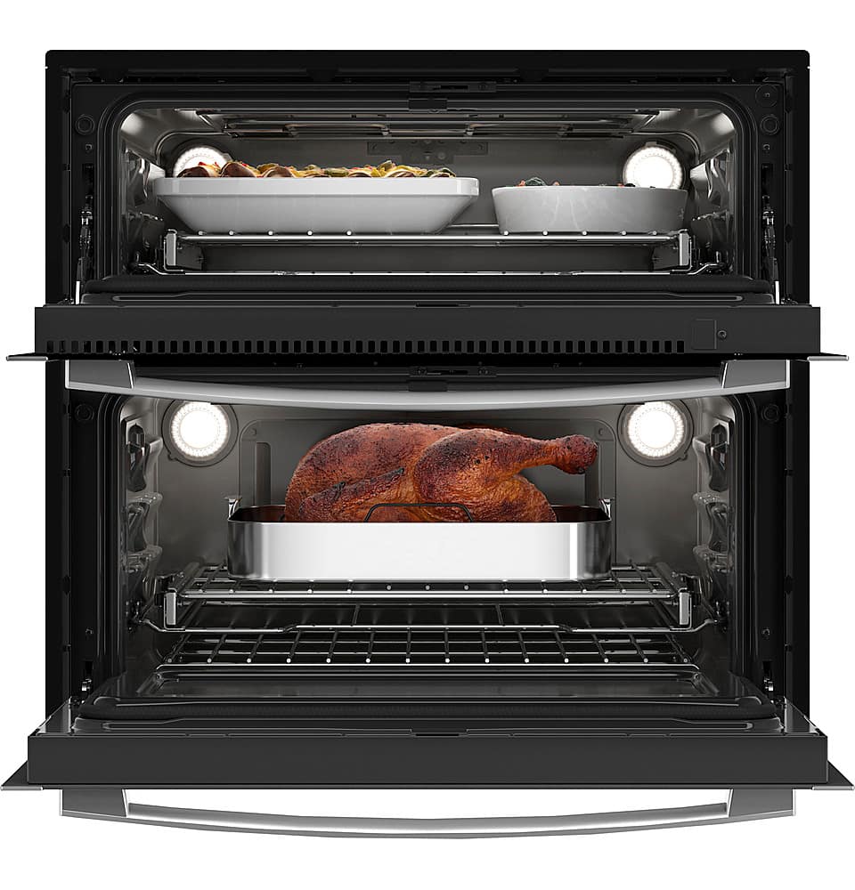 GE Profile - 30" Built-In Double Electric Convection Wall Oven with WiFi - Stainless Steel