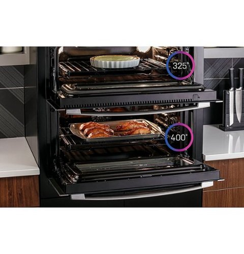 GE Profile - 30" Built-In Double Electric Convection Wall Oven with WiFi - Stainless Steel