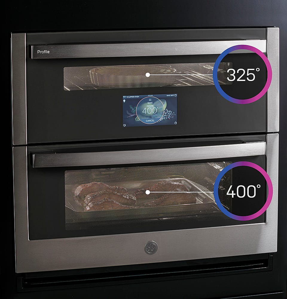 GE Profile - 30" Built-In Double Electric Convection Wall Oven with WiFi - Stainless Steel