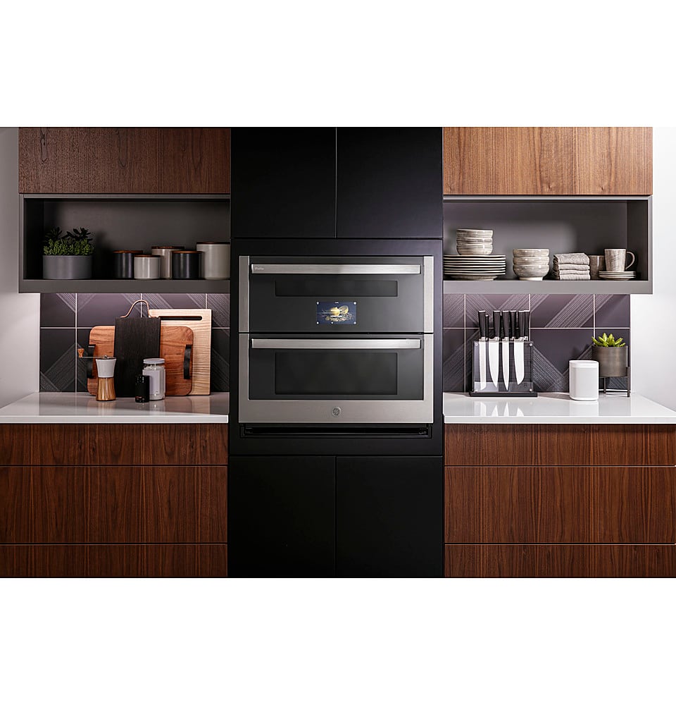 GE Profile - 30" Built-In Double Electric Convection Wall Oven with WiFi - Stainless Steel