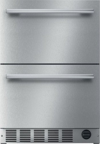 Thermador - 4.3 Cu. Ft. Built-in Double Drawer Compact Under-Counter Refrigerator/Freezer with Masterpiece Series Handle - Stainless Steel
