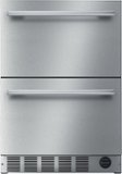 Thermador - 4.3 Cu. Ft. Built-in Double Drawer Compact Under-Counter Refrigerator/Freezer with Masterpiece Series Handle - Stainless Steel