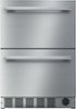 Thermador - 4.3 Cu. Ft. Built-in Double Drawer Compact Under-Counter Refrigerator/Freezer with Masterpiece Series Handle - Stainless Steel