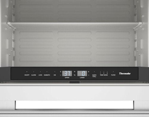 Thermador - 4.3 Cu. Ft. Built-in Double Drawer Compact Under-Counter Refrigerator/Freezer with Masterpiece Series Handle - Stainless Steel