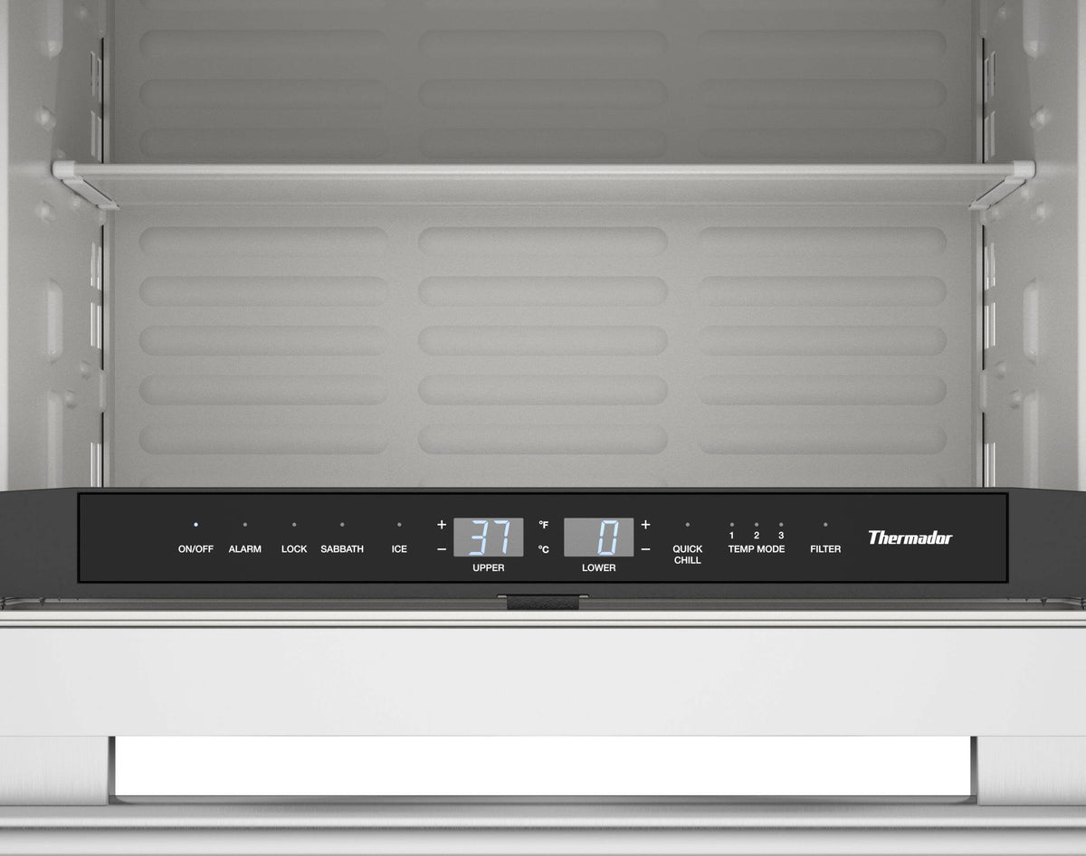 Thermador - 4.3 Cu. Ft. Built-in Double Drawer Compact Under-Counter Refrigerator/Freezer with Masterpiece Series Handle - Stainless Steel