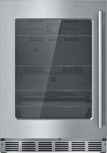 Thermador - 4.9 Cu. Ft. Built-in Compact Glass Door Under-Counter Refrigerator with Masterpiece Series Handle, Left Hinged - Stainless Steel