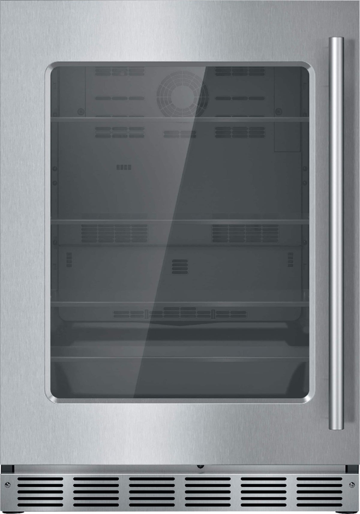 Thermador - 4.9 Cu. Ft. Built-in Compact Glass Door Under-Counter Refrigerator with Masterpiece Series Handle, Left Hinged - Stainless Steel