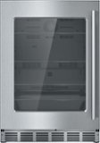 Thermador - 4.9 Cu. Ft. Built-in Compact Glass Door Under-Counter Refrigerator with Masterpiece Series Handle, Left Hinged - Stainless Steel