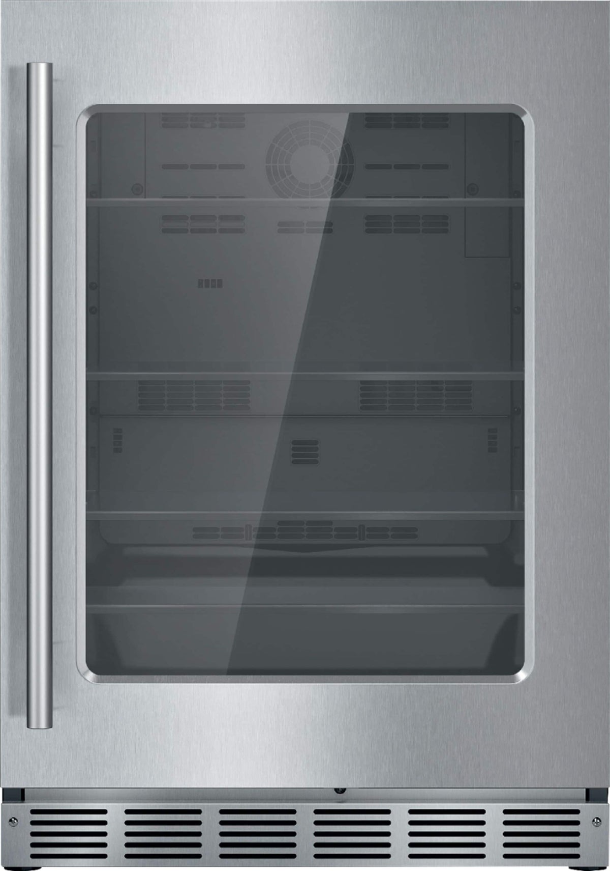 Thermador - 4.9 Cu. Ft. Built-in Compact Glass Door Under-Counter Refrigerator with Masterpiece Series Handle, Right Hinged - Stainless Steel