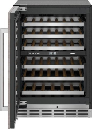 Thermador - Freedom Collection 41-Bottle Built-In Wine Refrigerator, Left Hinged - Custom Panel Ready