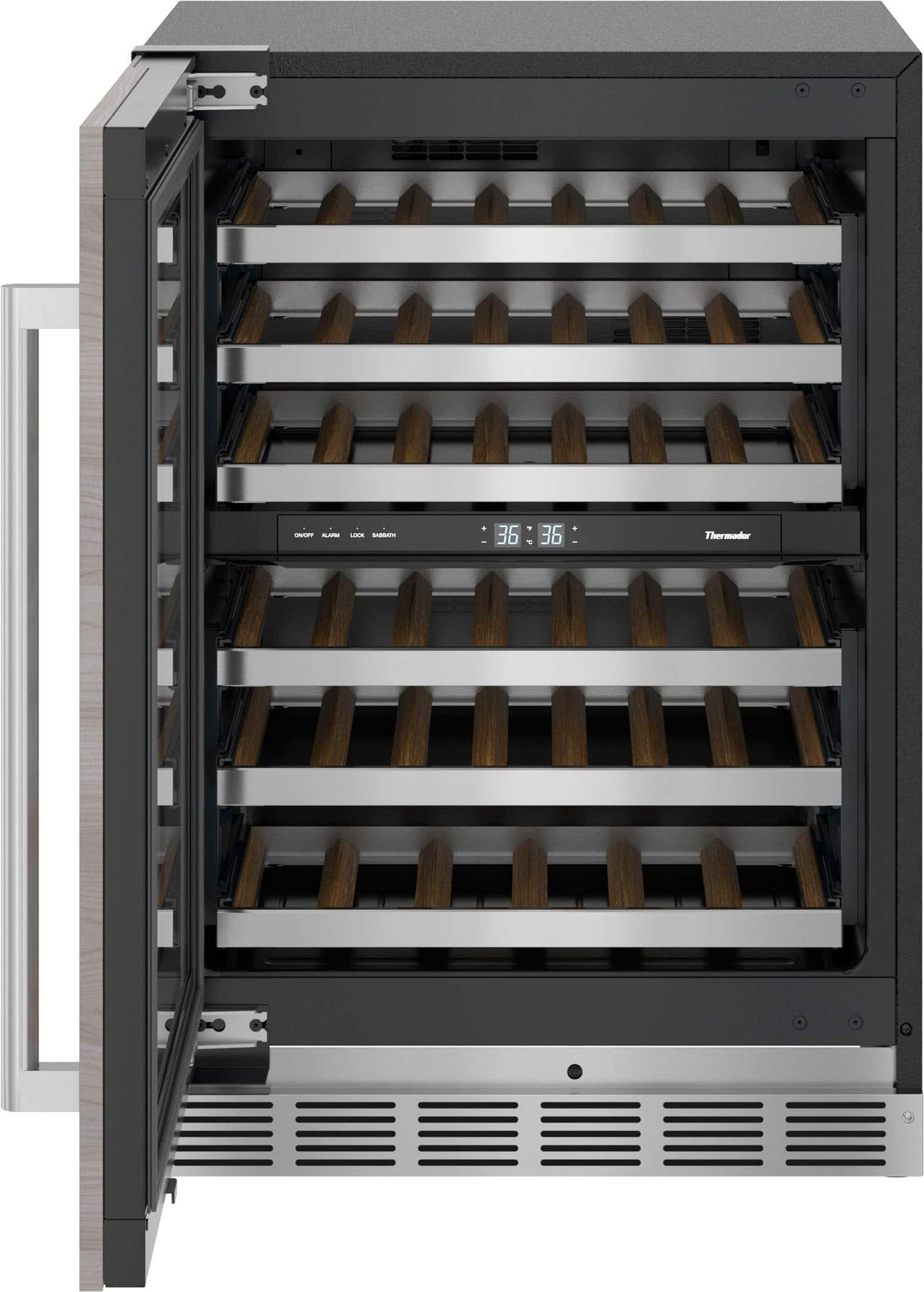 Thermador - Freedom Collection 41-Bottle Built-In Wine Refrigerator, Left Hinged - Custom Panel Ready