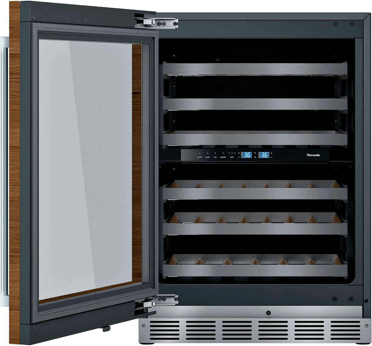 Thermador - Freedom Collection 41-Bottle Built-In Wine Refrigerator, Left Hinged - Custom Panel Ready