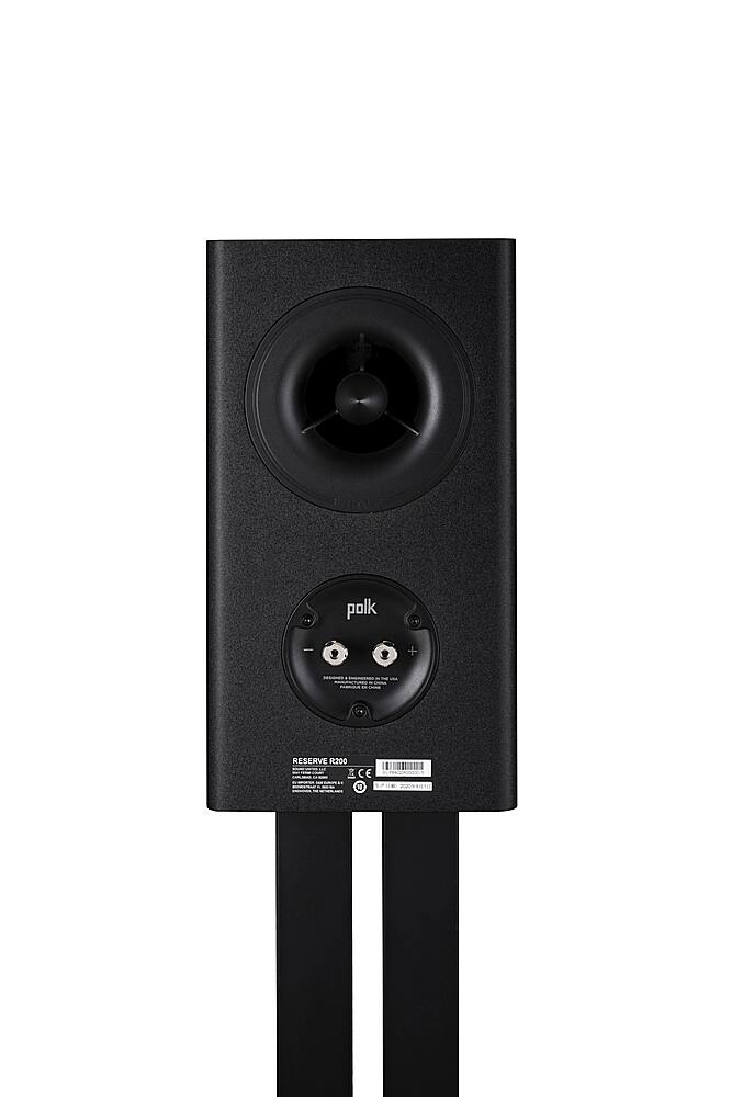 Polk Audio - Polk Reserve R200 Bookshelf Speaker, 1" Pinnacle Ring Tweeter & 6.5" Turbine Cone Woofer (Pair) - Black