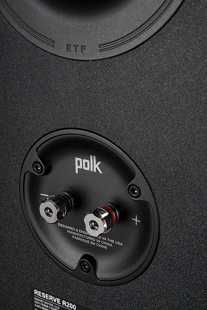 Polk Audio - Polk Reserve R200 Bookshelf Speaker, 1" Pinnacle Ring Tweeter & 6.5" Turbine Cone Woofer (Pair) - Black
