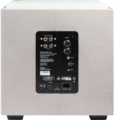 Definitive Technology - Descend DN10 10" Sub, 3XR Architecture, 500W Peak Class D Amplifier, (2) 10" Bass Radiators - White