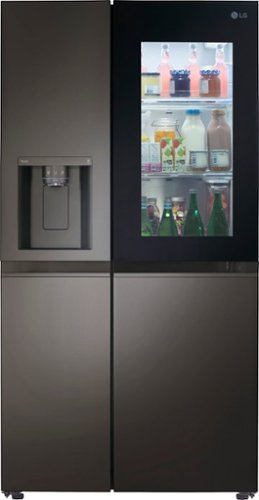 LG - 36-in Wide 27.1 Cu. Ft. Side-by-Side Smart Refrigerator with Craft Ice - Black Stainless Steel
