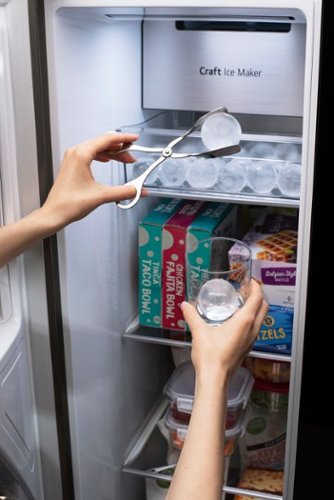 LG - 36-in Wide 27.1 Cu. Ft. Side-by-Side Smart Refrigerator with Craft Ice - Black Stainless Steel