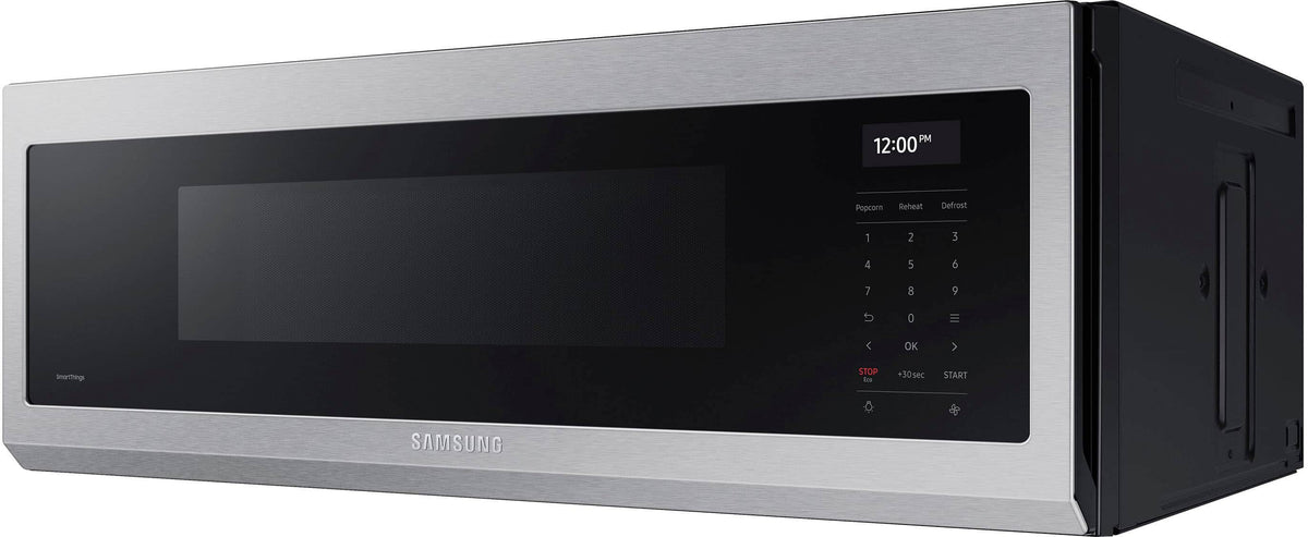 Samsung - 1.1 cu. ft. Smart SLIM Over-the-Range Microwave with 550 CFM Hood Ventilation - Stainless Steel