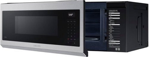 Samsung - 1.1 cu. ft. Smart SLIM Over-the-Range Microwave with 550 CFM Hood Ventilation - Stainless Steel