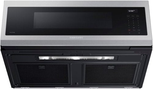 Samsung - 1.1 cu. ft. Smart SLIM Over-the-Range Microwave with 550 CFM Hood Ventilation - Stainless Steel