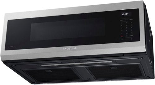 Samsung - 1.1 cu. ft. Smart SLIM Over-the-Range Microwave with 550 CFM Hood Ventilation - Stainless Steel