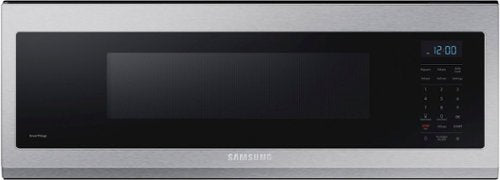 Samsung - 1.1 cu. ft. Smart SLIM Over-the-Range Microwave with 400 CFM Hood Ventilation - Stainless Steel