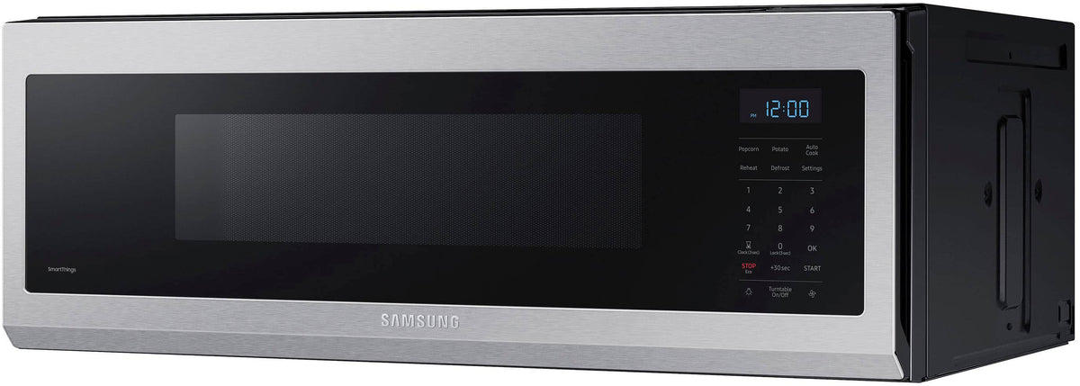 Samsung - 1.1 cu. ft. Smart SLIM Over-the-Range Microwave with 400 CFM Hood Ventilation - Stainless Steel