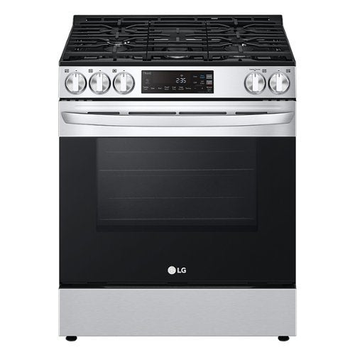 LG - 30-in Wide 5.8 Cu. Ft. Smart Slide-In Gas Range with 5 Burners, EasyClean and SuperBoil Burner - Stainless Steel