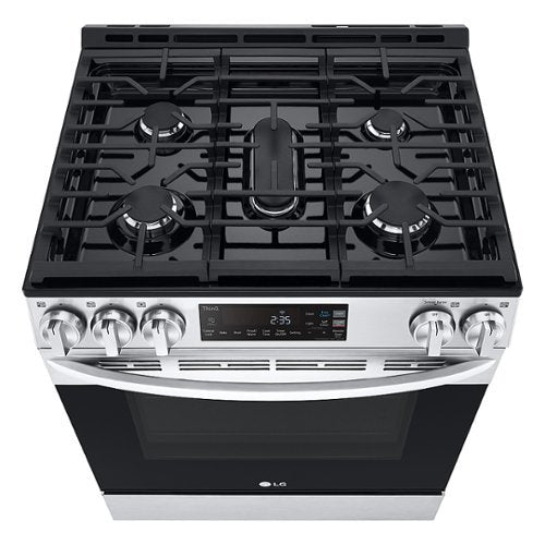 LG - 30-in Wide 5.8 Cu. Ft. Smart Slide-In Gas Range with 5 Burners, EasyClean and SuperBoil Burner - Stainless Steel