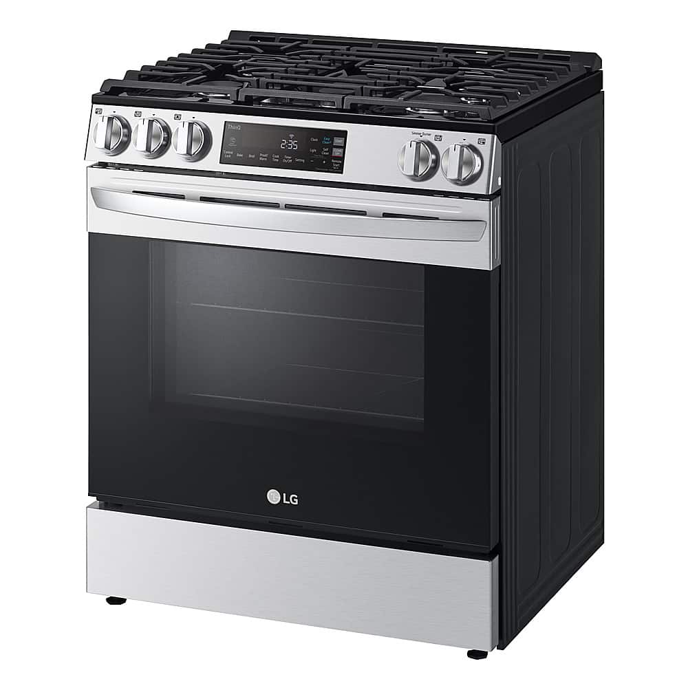 LG - 30-in Wide 5.8 Cu. Ft. Smart Slide-In Gas Range with 5 Burners, EasyClean and SuperBoil Burner - Stainless Steel