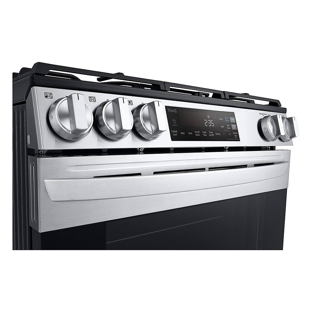 LG - 30-in Wide 5.8 Cu. Ft. Smart Slide-In Gas Range with 5 Burners, EasyClean and SuperBoil Burner - Stainless Steel