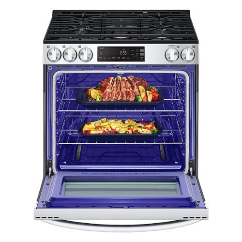 LG - 30-in Wide 5.8 Cu. Ft. Smart Slide-In Gas Range with 5 Burners, EasyClean and SuperBoil Burner - Stainless Steel