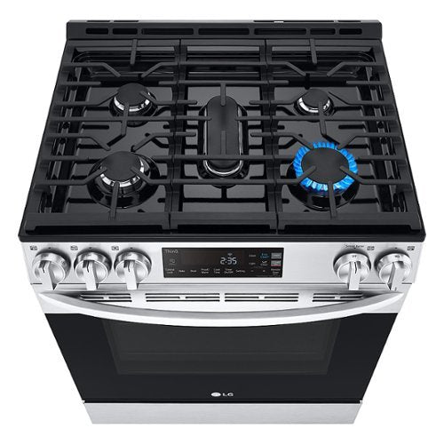 LG - 30-in Wide 5.8 Cu. Ft. Smart Slide-In Gas Range with 5 Burners, EasyClean and SuperBoil Burner - Stainless Steel