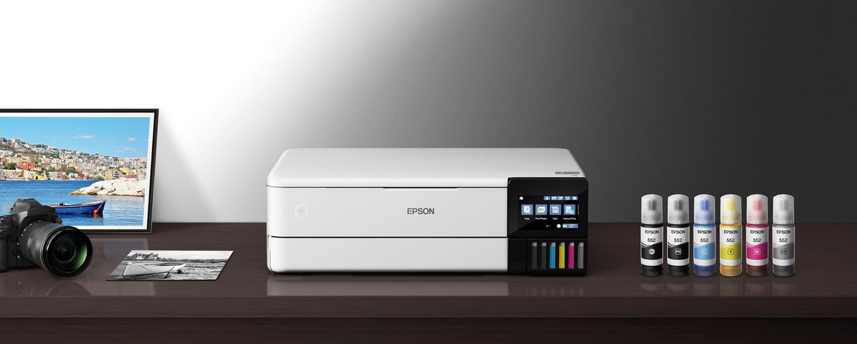 Epson - EcoTank Photo ET-8550 All-in-One Wide-format Supertank Printer - White