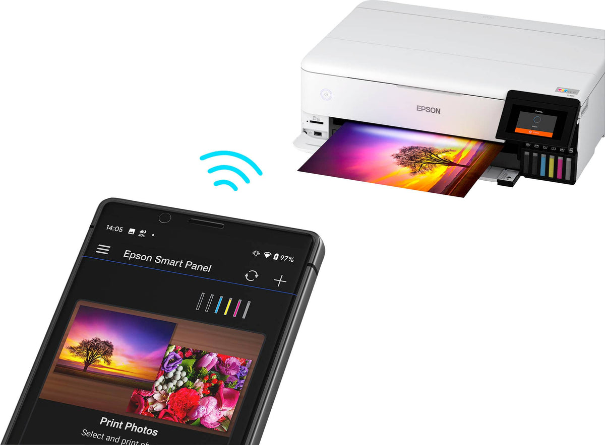 Epson - EcoTank Photo ET-8550 All-in-One Wide-format Supertank Printer - White