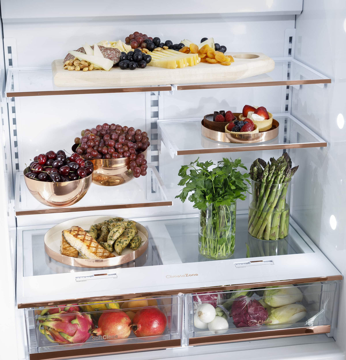 Café - 36 in. Wide 20.1 Cu. Ft. Smart Integrated Bottom-Freezer Built-In Counter-Depth Refrigerator - Right Swing - Custom Panel Ready