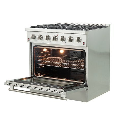 Forno Appliances - 36 in. Wide 6 Burner Galiano Alta Qualita 5.36 Cu. Ft. Freestanding Gas Range with Convection Oven - Stainless Steel