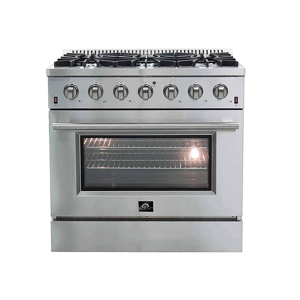 Forno Appliances - 36 in. Wide 6 Burner Galiano Alta Qualita 5.36 Cu. Ft. Freestanding Gas Range with Convection Oven - Stainless Steel