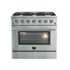 Forno Appliances - 36 in. Wide 6 Burner Galiano Alta Qualita 5.36 Cu. Ft. Freestanding Gas Range with Convection Oven - Stainless Steel