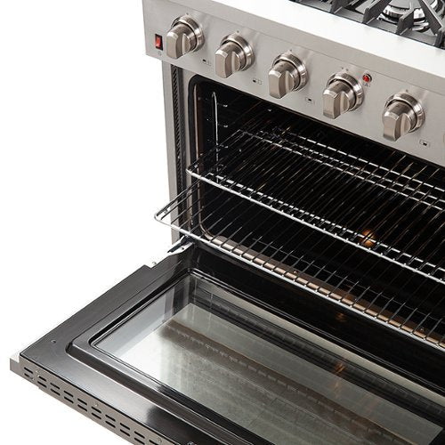 Forno Appliances - 36 in. Wide 6 Burner Galiano Alta Qualita 5.36 Cu. Ft. Freestanding Gas Range with Convection Oven - Stainless Steel