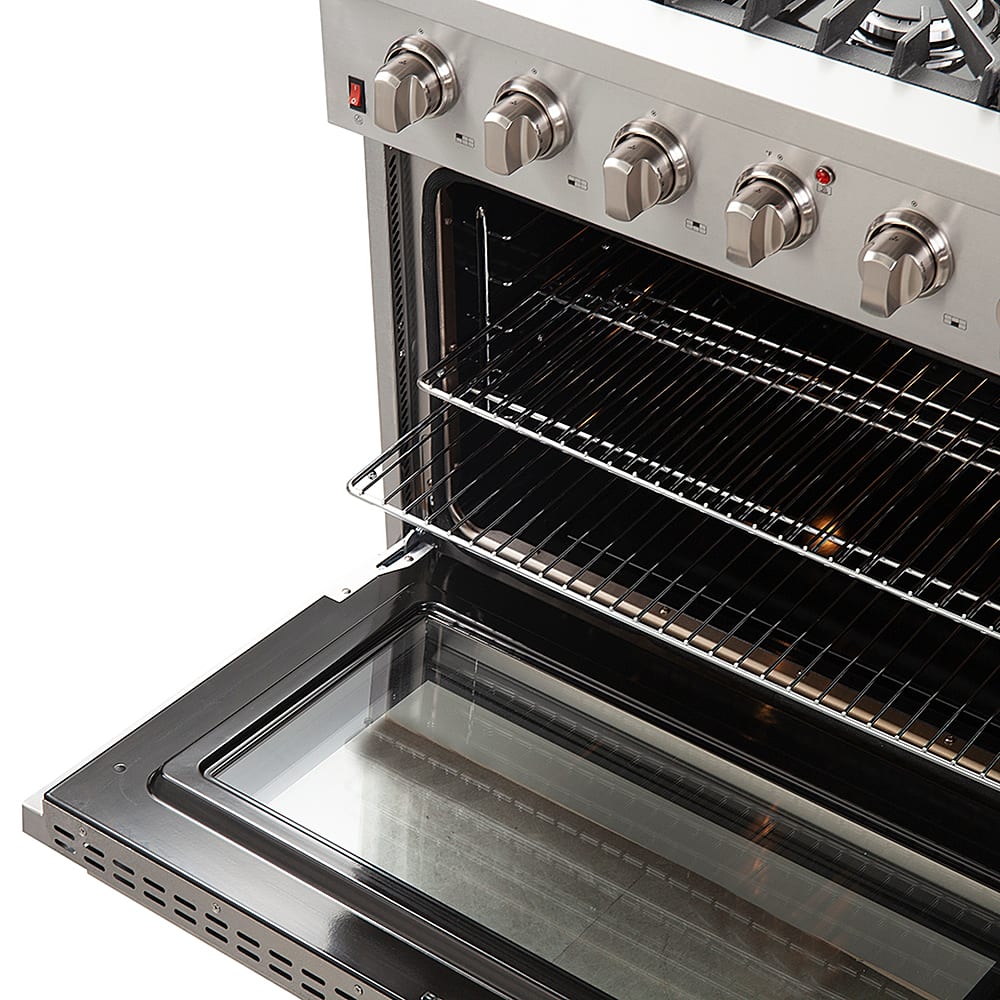 Forno Appliances - 36 in. Wide 6 Burner Galiano Alta Qualita 5.36 Cu. Ft. Freestanding Gas Range with Convection Oven - Stainless Steel