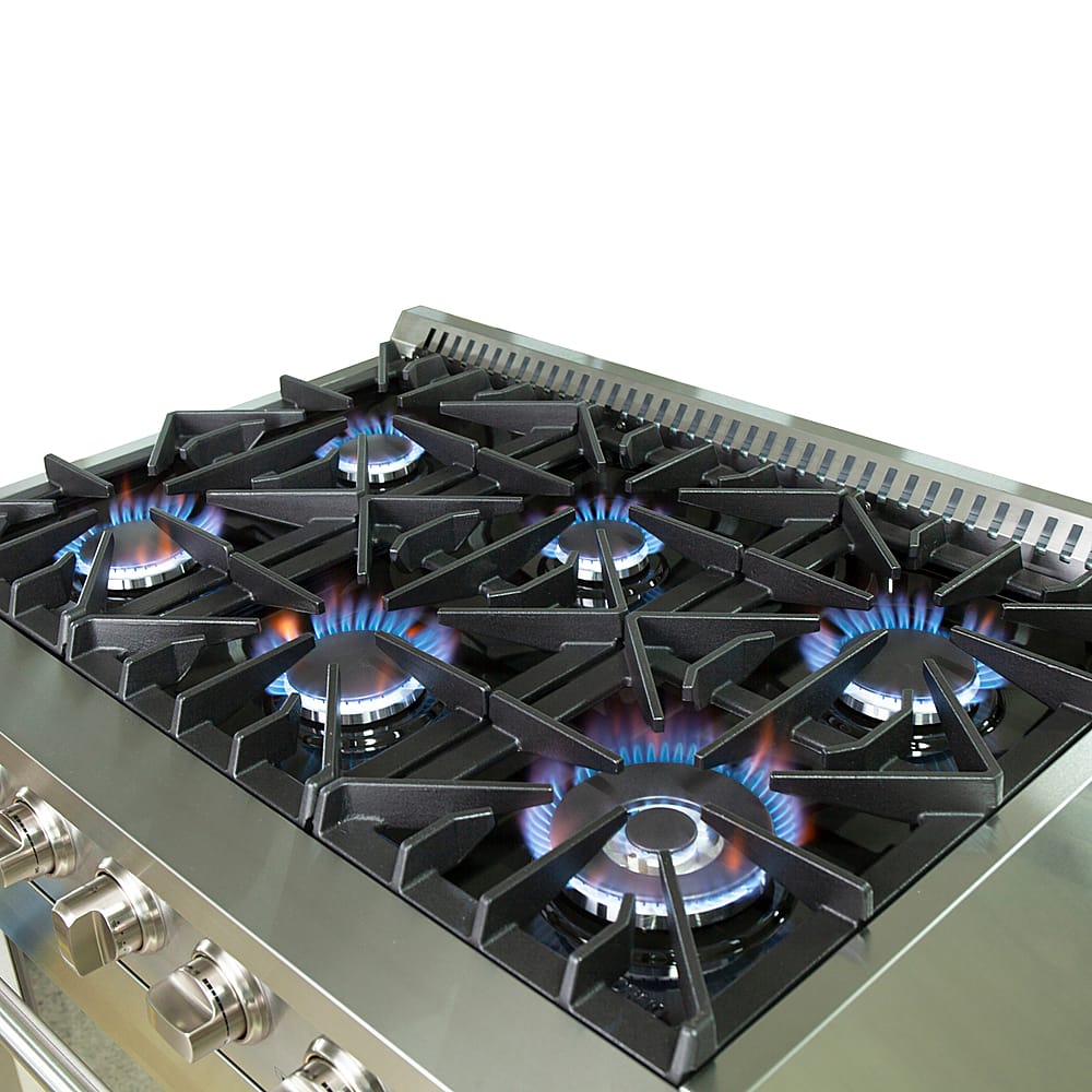 Forno Appliances - 36 in. Wide 6 Burner Galiano Alta Qualita 5.36 Cu. Ft. Freestanding Gas Range with Convection Oven - Stainless Steel