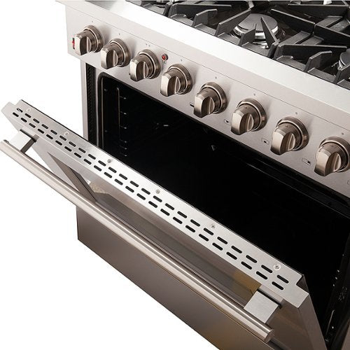 Forno Appliances - 36 in. Wide 6 Burner Galiano Alta Qualita 5.36 Cu. Ft. Freestanding Dual Fuel Range with Convection Oven - Silver